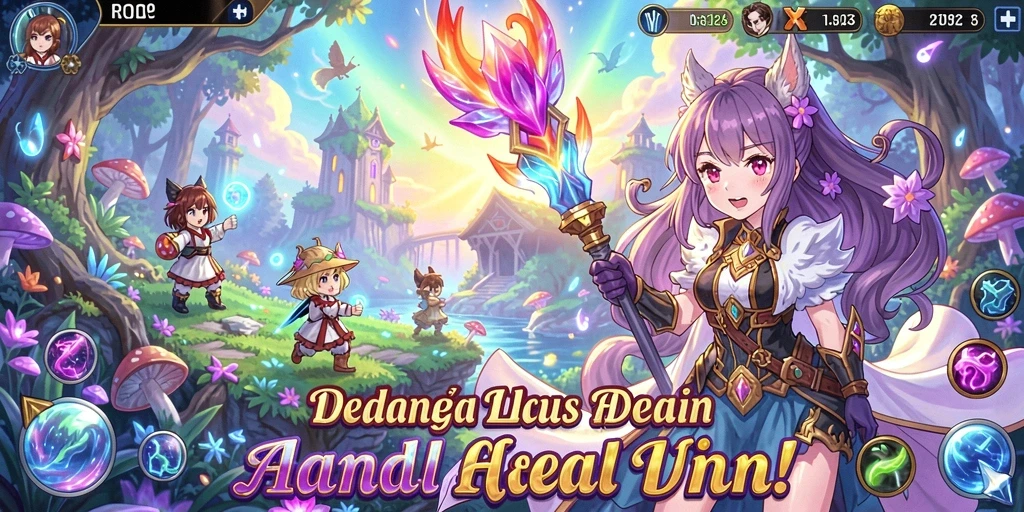 Tampilan awal yang menarik dengan dunia fantasi.